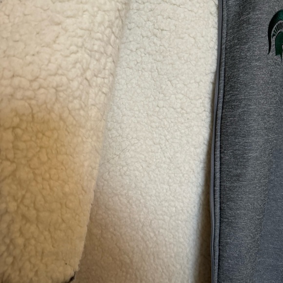 MICHIGAN STATE MSU Size XL Sherpa Lined Full Zip Up Jacket Long Sleeve Top - Picture 4 of 6